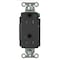 Hubbell Wiring Device-Kellems Straight Blade Receptacle, 5-15R, 15 A, 125V AC, 2 Pole, 3 Wire, Flush Mount, Grounded DR15BLKWRTR - alternate 4